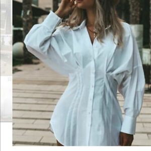 ZARA White Collared blouse/ dress